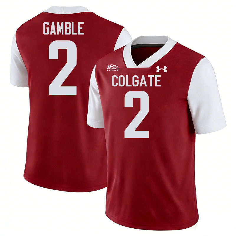 Colgate Raiders #2 Kenny Gamble College Football Jerseys,Uniforms-Red